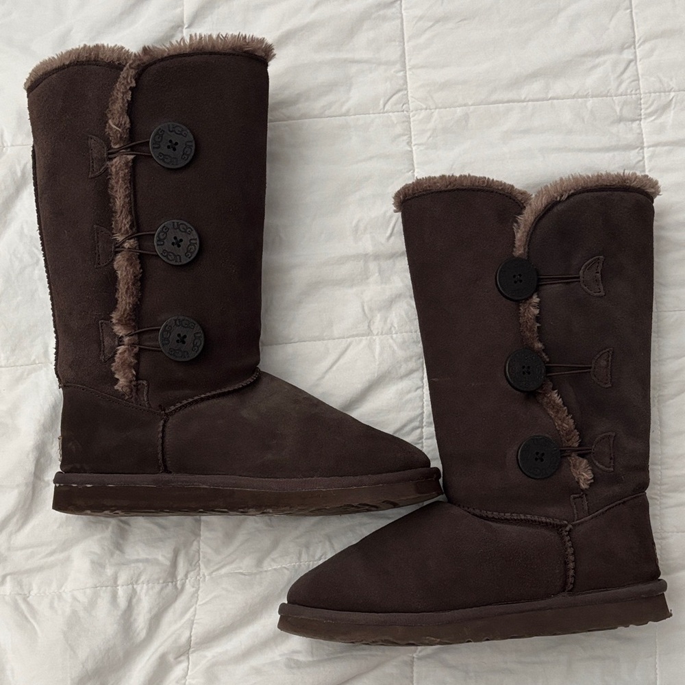 Ugg Dark Brown Buttoned Winter Boots - image 1